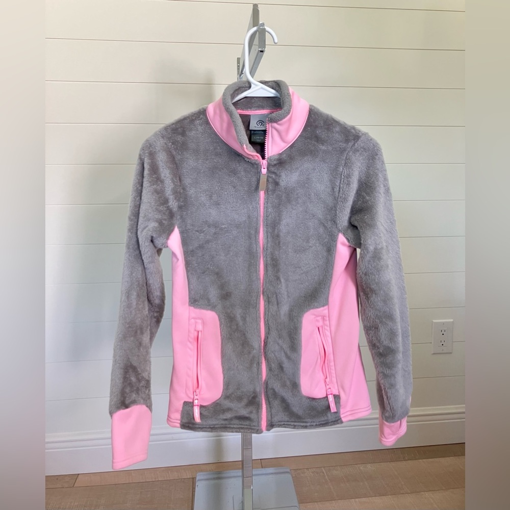 Champion Gray and Pink Fleece Jacket Girls Pink Fleece by Champion